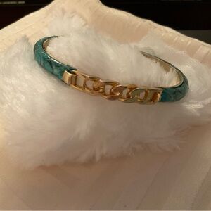 Snake skin 24 kit gold plated made in Italy bangle